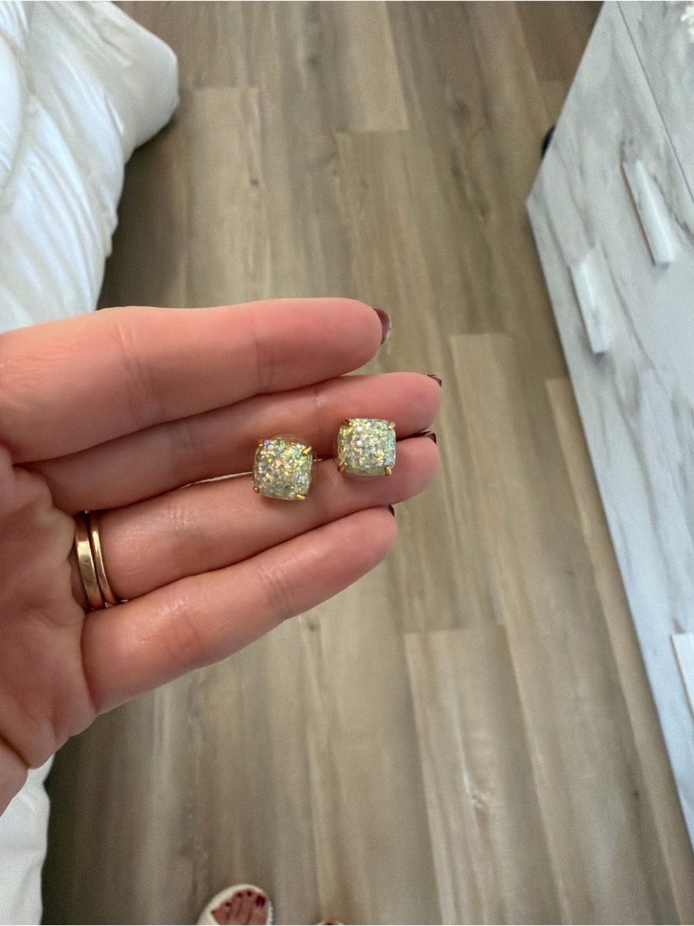 Kate Spade Sparkly Cushion Stud Earrings